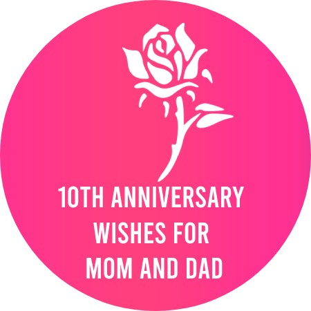 10th Anniversary Wishes for mom and Dad