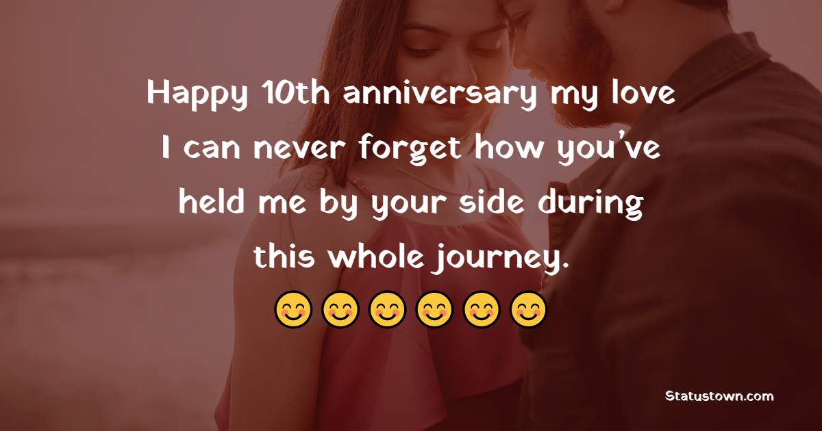 Best 10th Anniversary Wishes for Husband