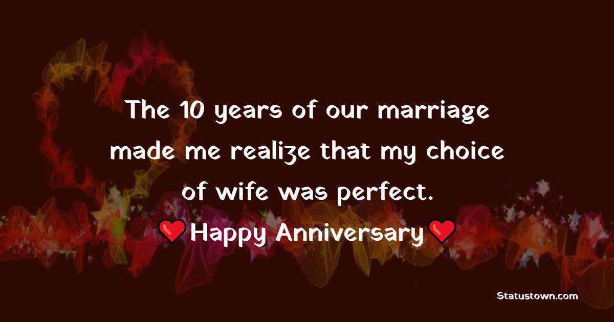 10th Anniversary Wishes for Wife