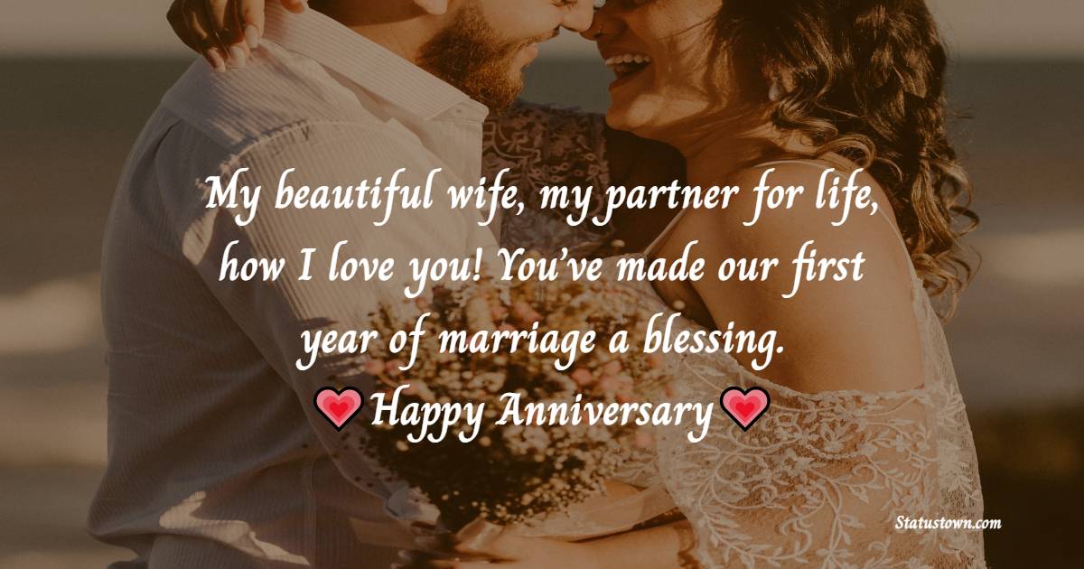 Sweet 1st Anniversary Wishes for Wife