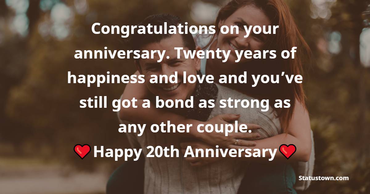 Congratulations On Your Anniversary Twenty Years Of Happiness And Love