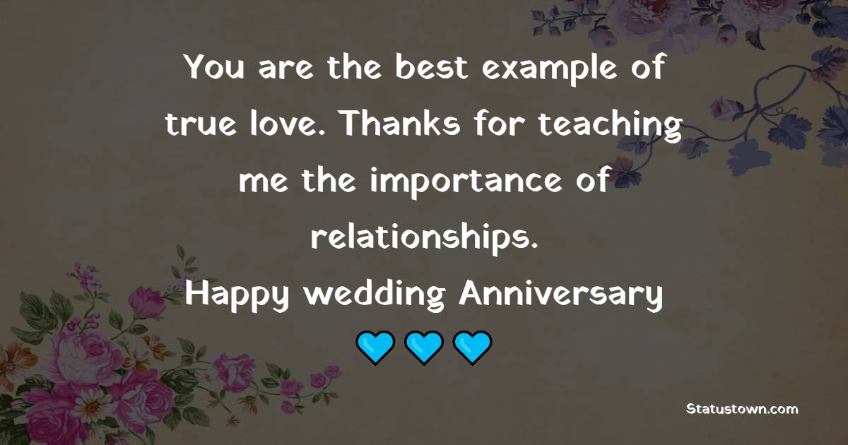 You are the best example of true love. Thanks for teaching me the importance of relationships. Happy wedding anniversary - 20th Anniversary Wishes for Parents