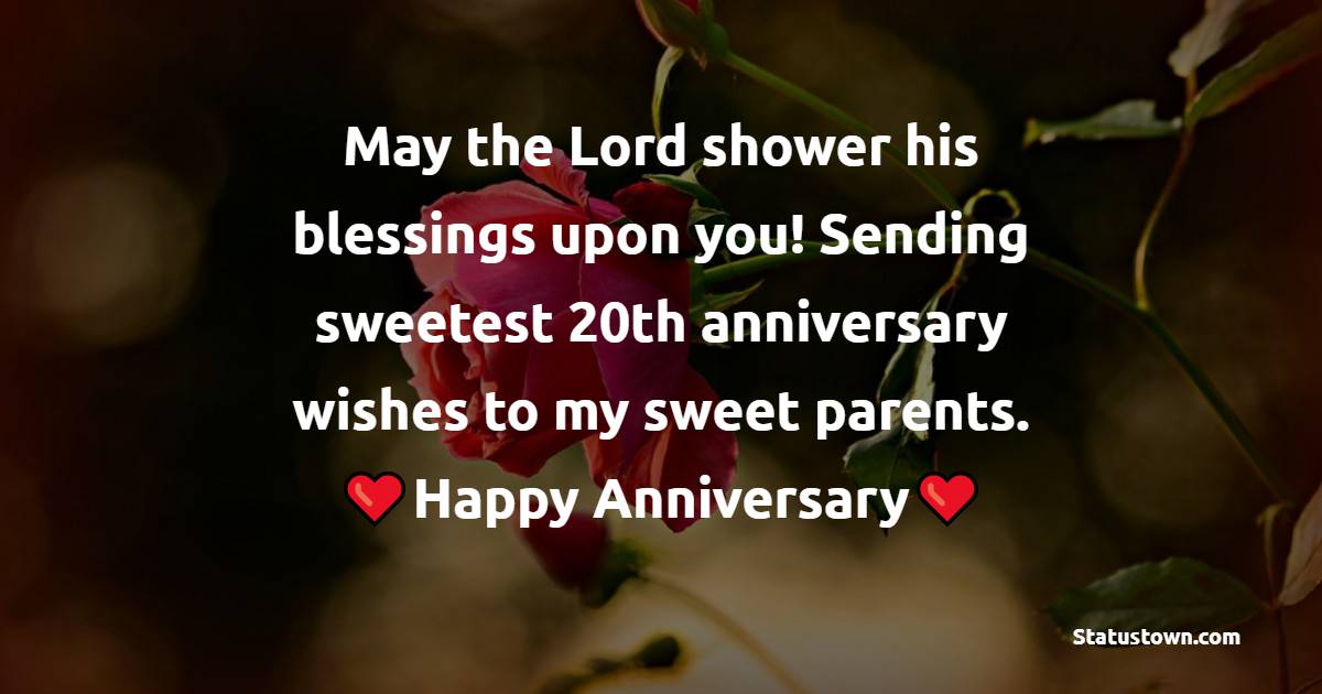 Lovely 20th Anniversary Wishes for Parents