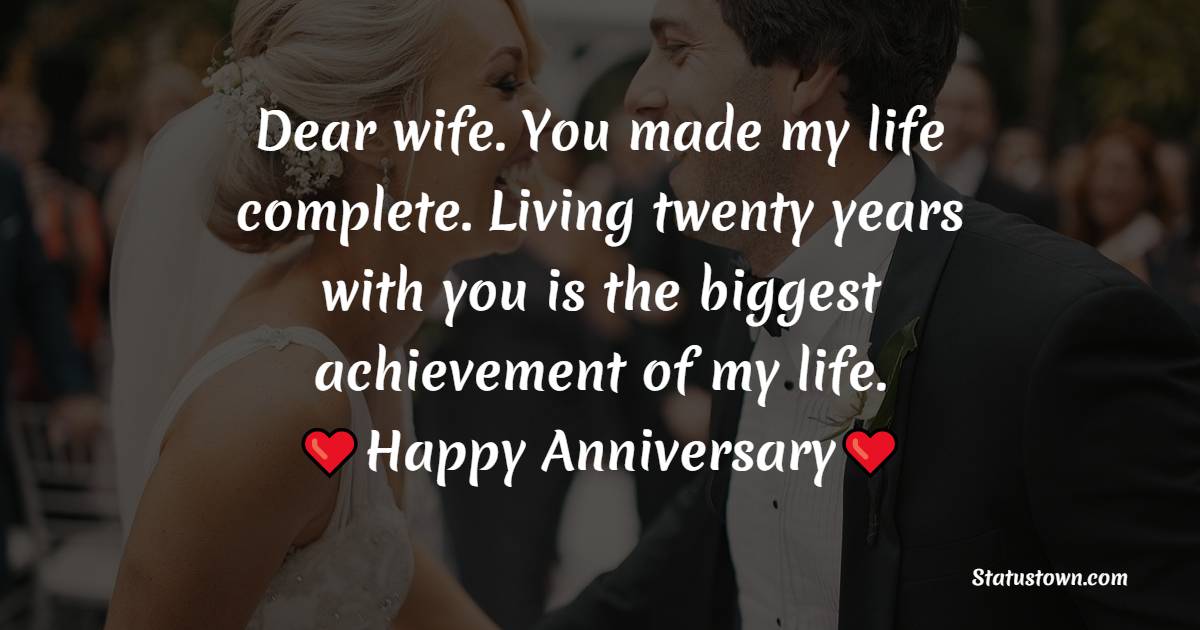 20th Anniversary Wishes for Wife