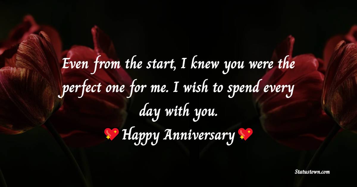 Even from the start, I knew you were the perfect one for me. I wish to spend every day with you. - 21st Anniversary Wishes