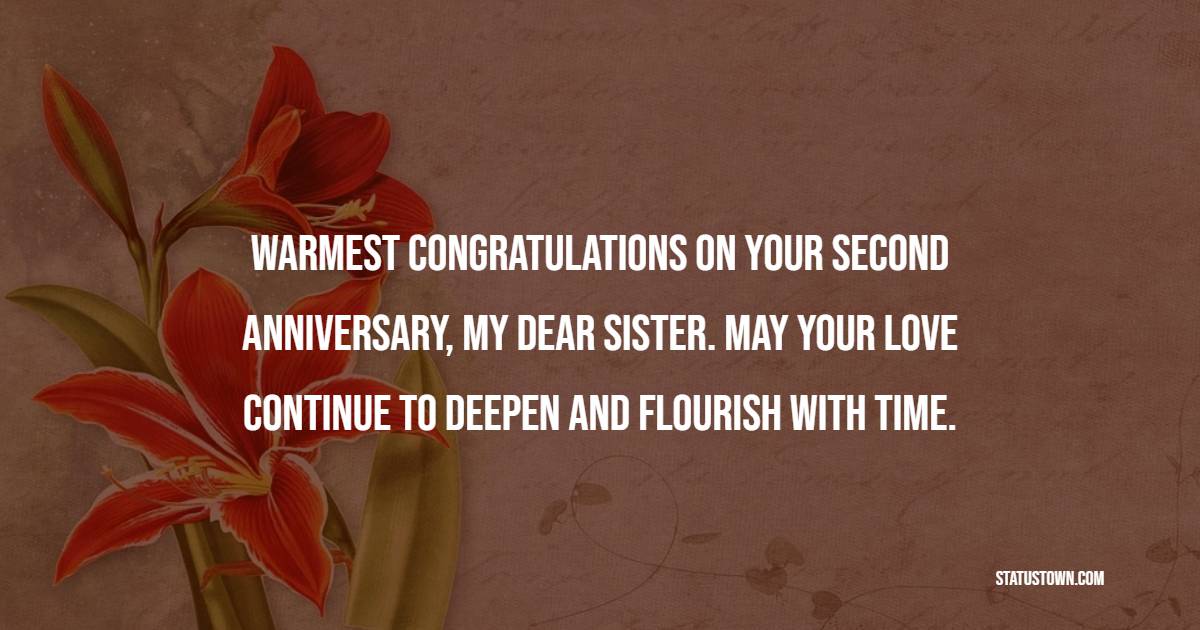 2nd Anniversary Wishes for Sister