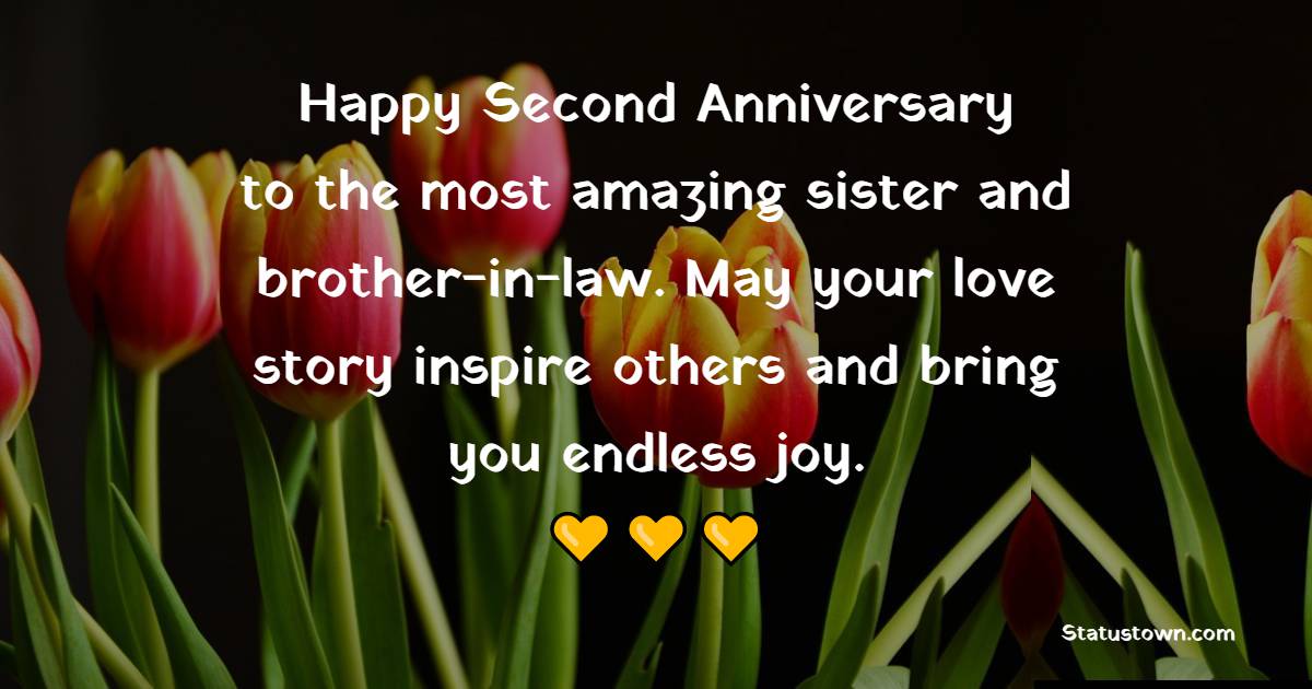 Simple 2nd Anniversary Wishes for Sister