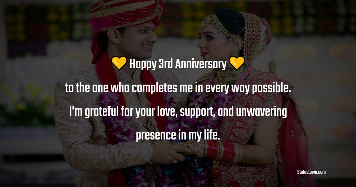 3rd Relationship Anniversary Wishes for Girlfriend