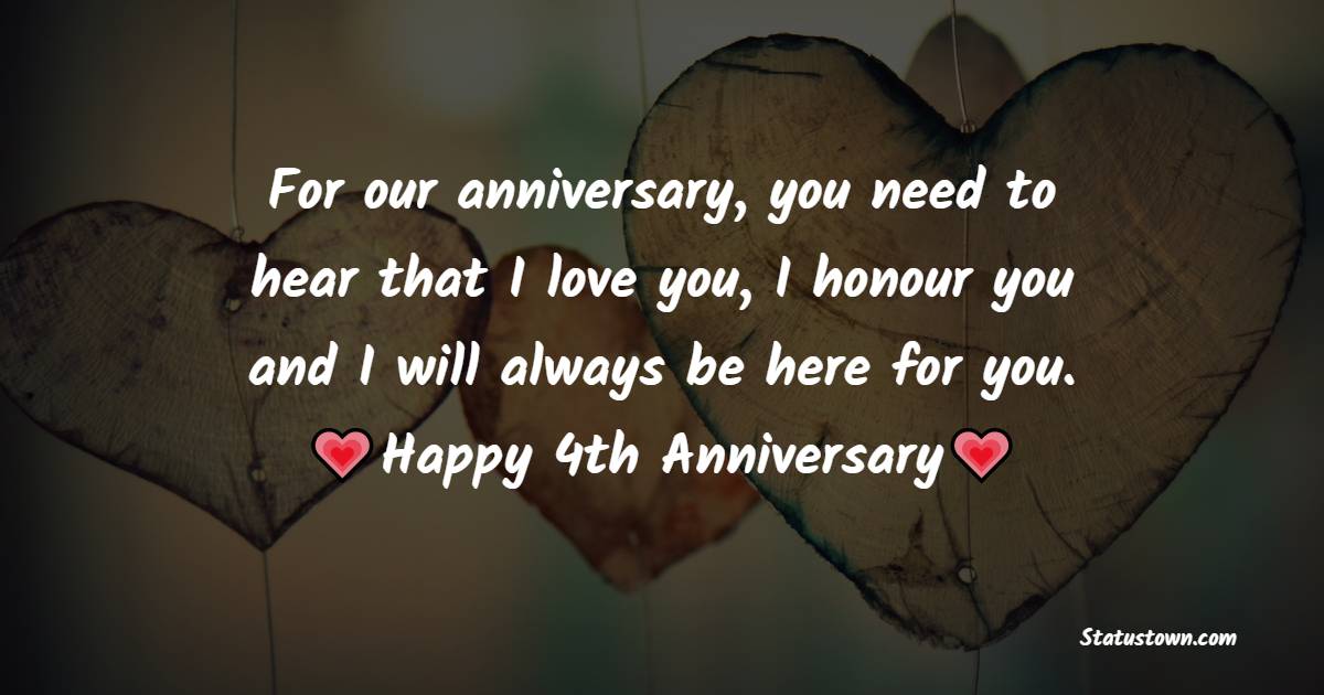 4th Anniversary wishes for wife