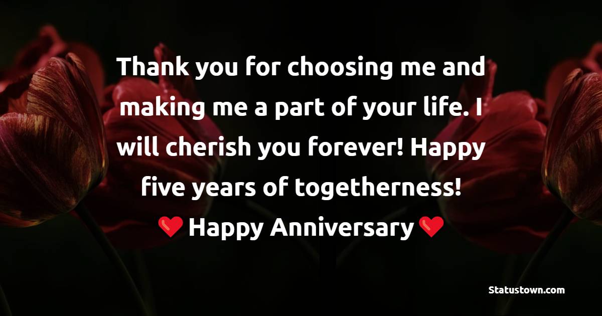 Touching 5th Anniversary Wishes for Husband