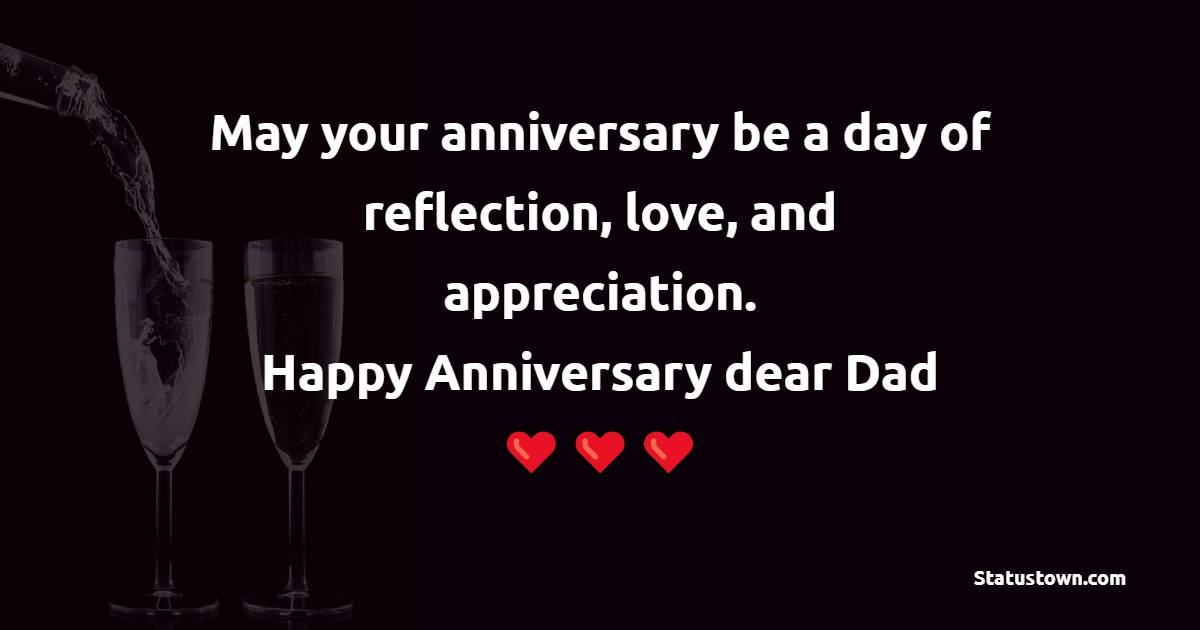 May your anniversary be a day of reflection, love, and appreciation. Happy anniversary, dear Dad. - Advance Anniversary Wishes for Dad