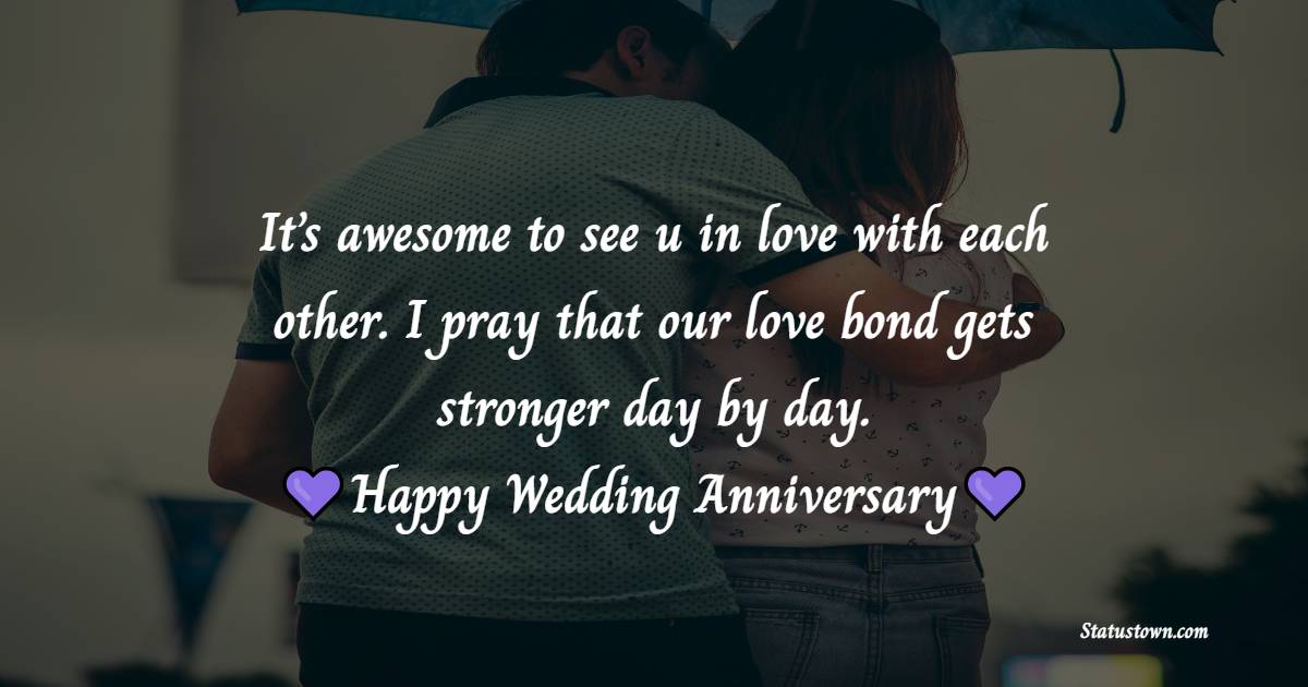 It’s awesome to see u in love with each other. I pray that ur love bond gets stronger day by day. Happy wedding anniversary.