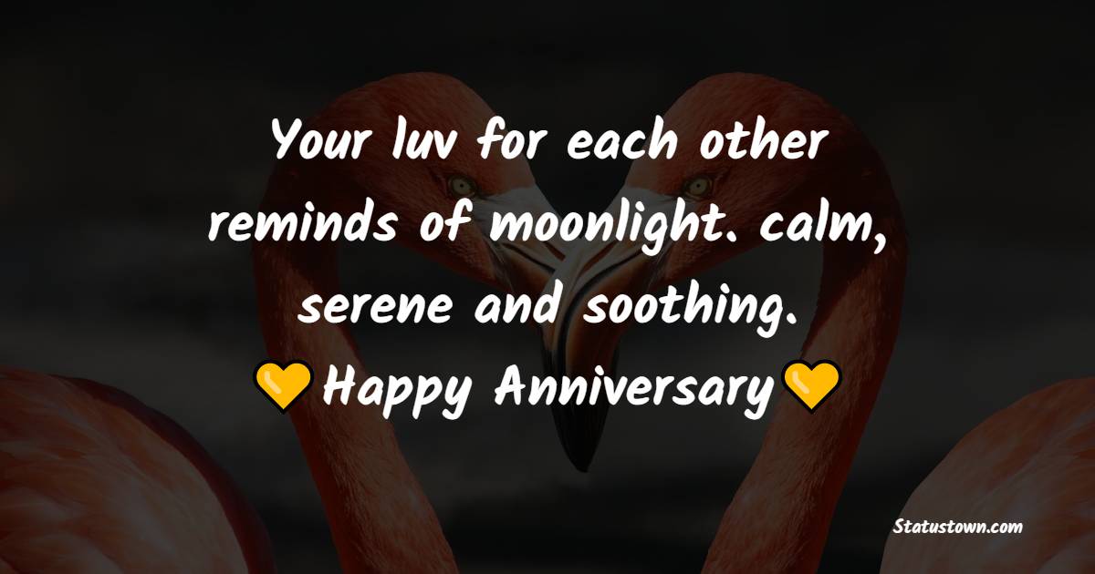 Your luv for each other reminds of moonlight. calm, serene and soothing. Happy Anniversary!