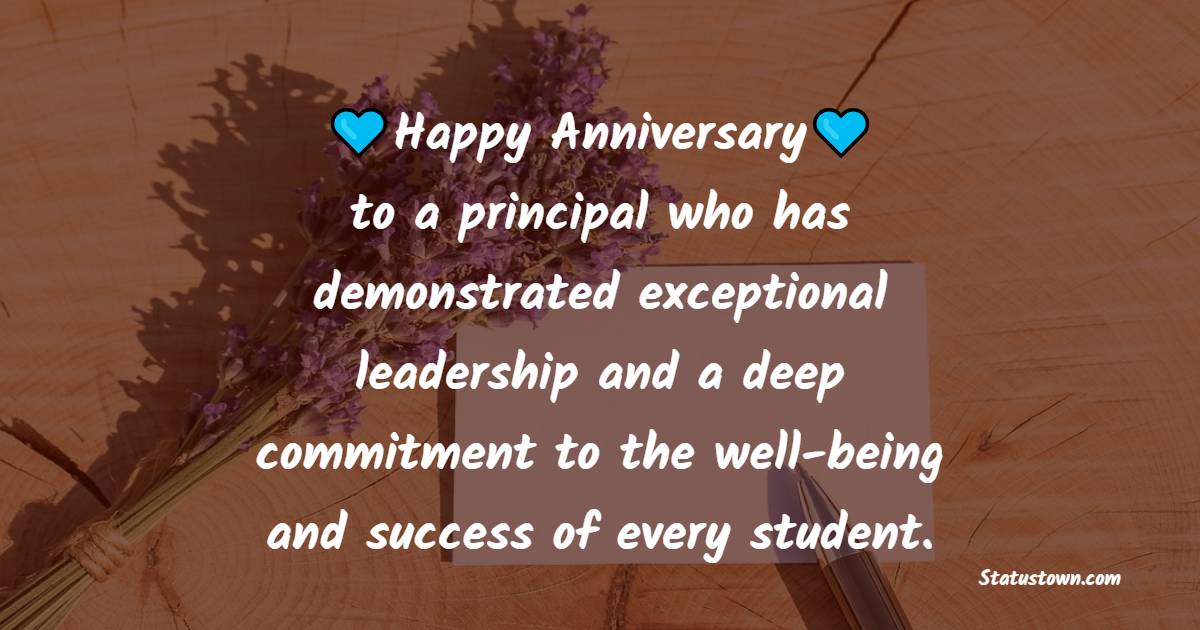 Touching Anniversary Wishes for Principal