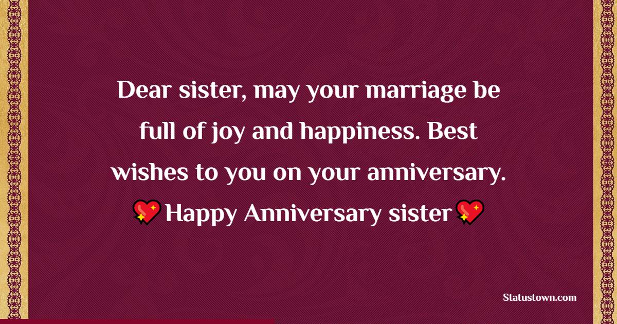 Simple Anniversary Wishes for Sister