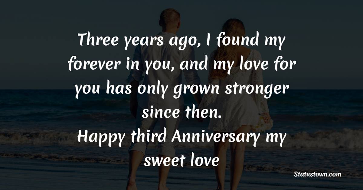 30+ Heart Touching Romantic 3rd Anniversary Wishes, Status, Messages ...