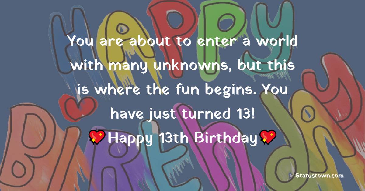 Lovely 13th Birthday Wishes