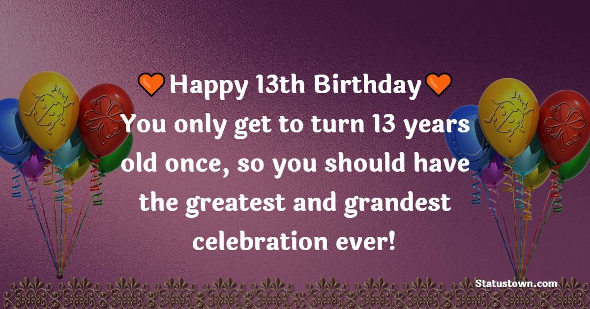 Simple 13th Birthday Wishes