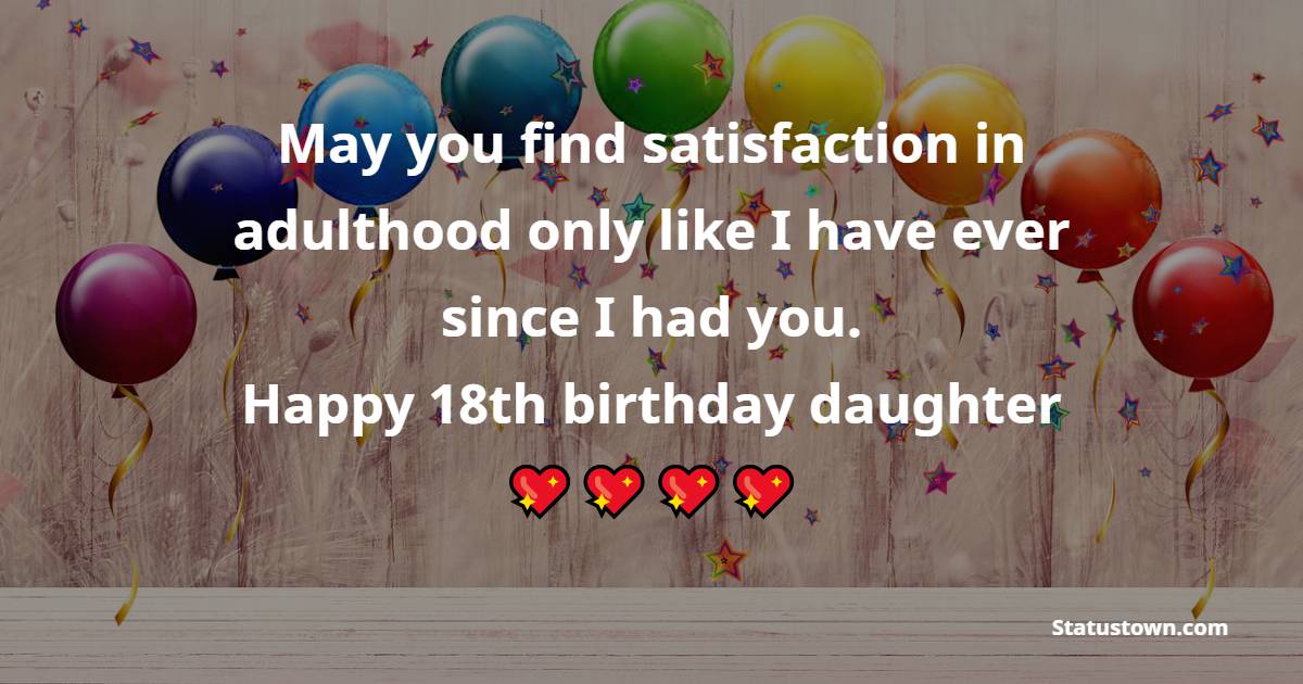 18th Birthday Wishes for Daughter