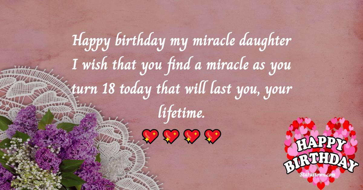 Short 18th Birthday Wishes for Daughter
