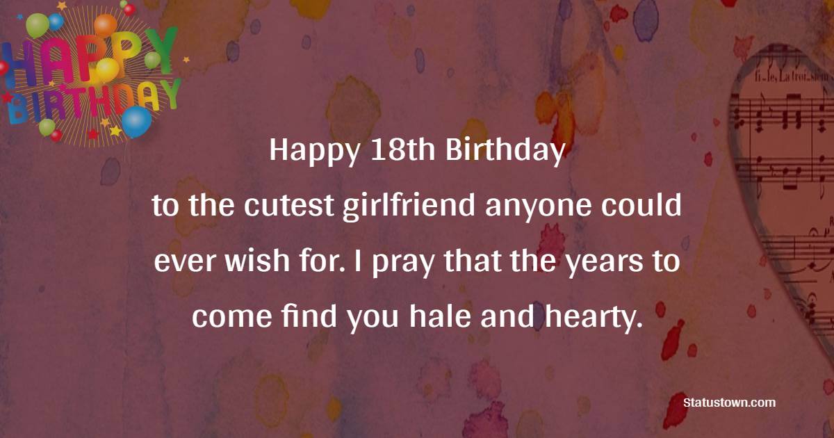 18th Birthday Wishes for Girlfriend