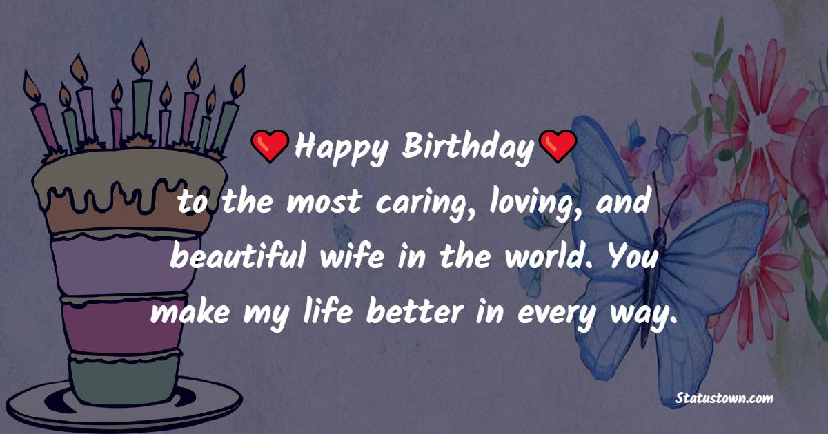Nice 2 Line Birthday Wishes for Wife