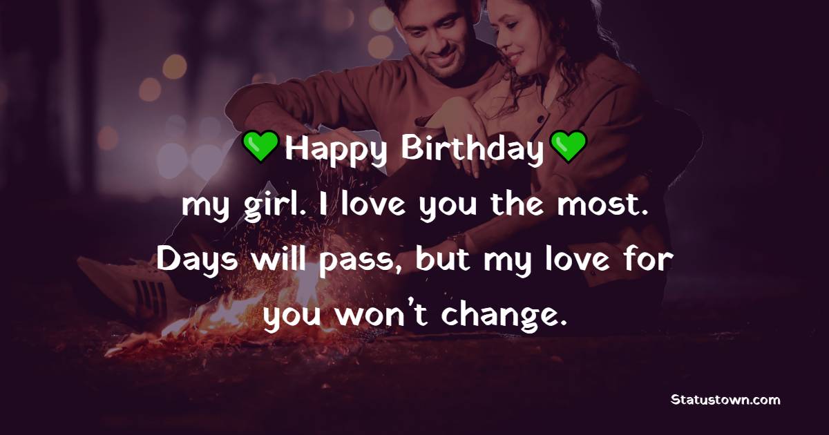 Unique 2 Line Birthday wishes for Girlfriend