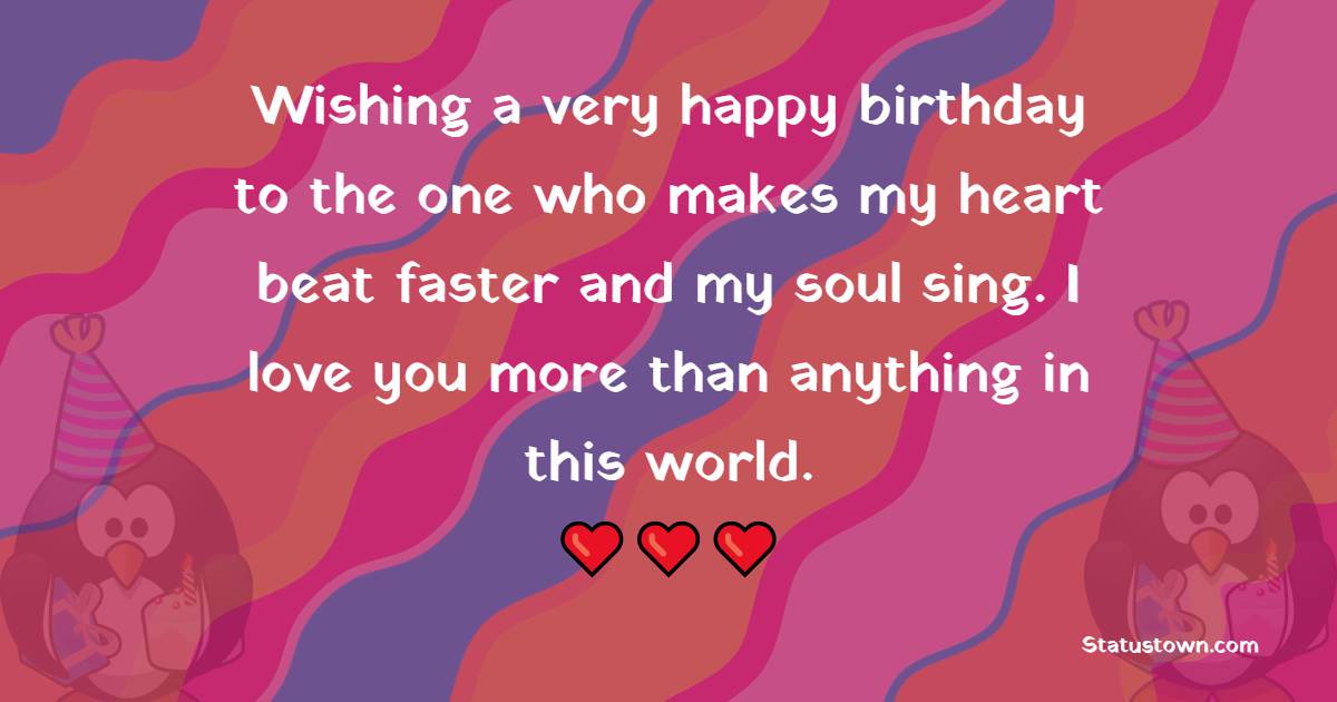 Beautiful 2 Line Romantic Birthday Wishes