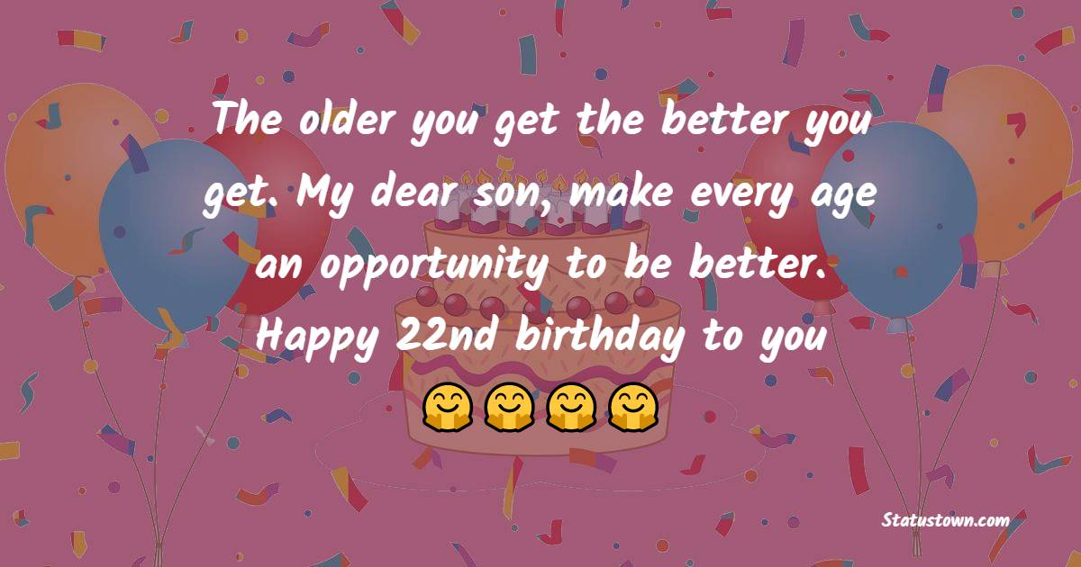 Heart Touching 22nd Birthday Wishes for Son