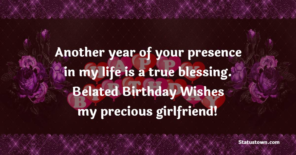 Belated Wishes for Girlfriend