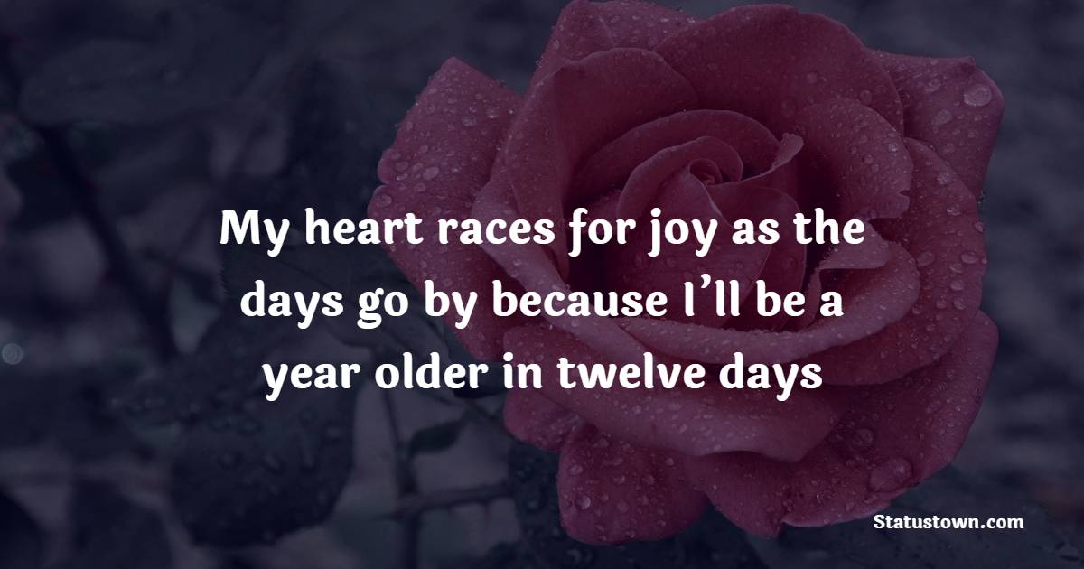 My Heart Races For Joy As The Days Go By Because I ll Be A Year Older 