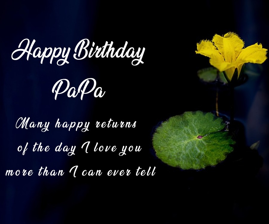 Happy birthday papa. Many happy returns of the day. I love you more than I can ever tell. - Birthday Wishes for Dad