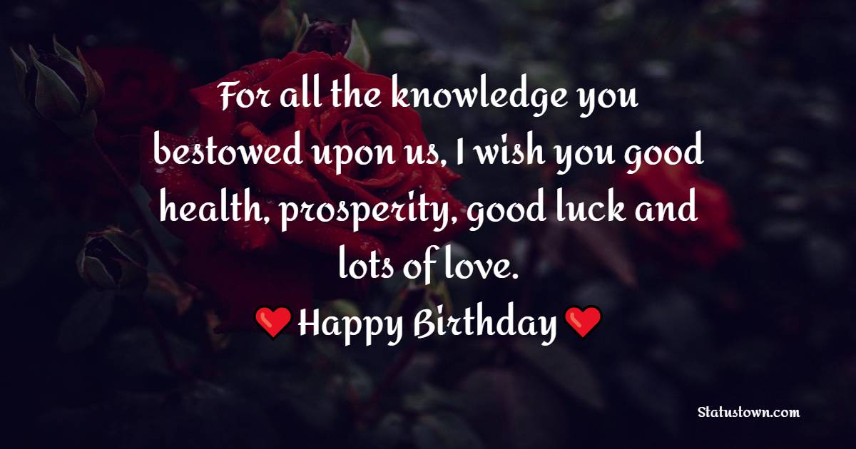 Simple Birthday Wishes for Favourite Teacher