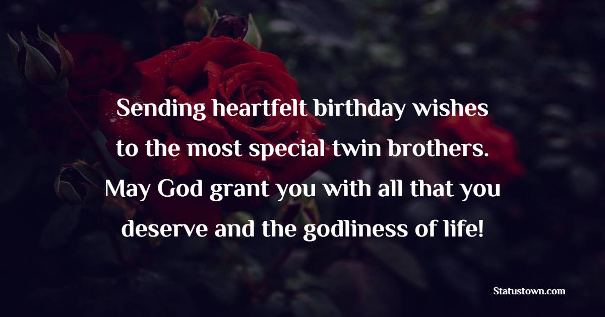Beautiful Birthday Wishes for Twin Brother