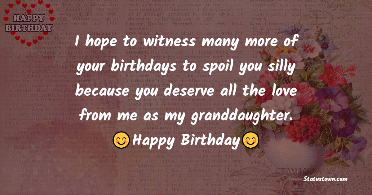 Short Birthday wishes for Granddaughter