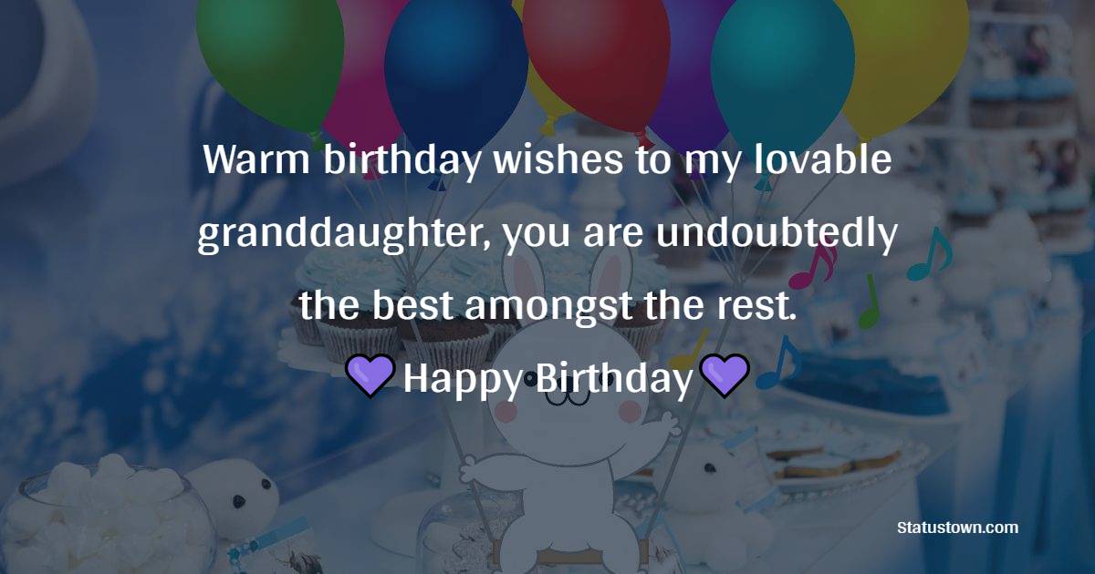 Warm birthday wishes to my lovable granddaughter, you are undoubtedly the best amongst the rest.