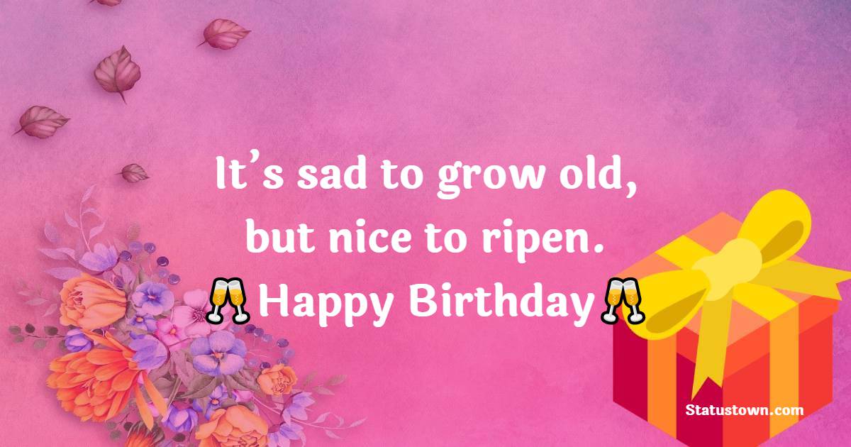 It’s sad to grow old, but nice to ripen.  - Happy Birthday Wishes