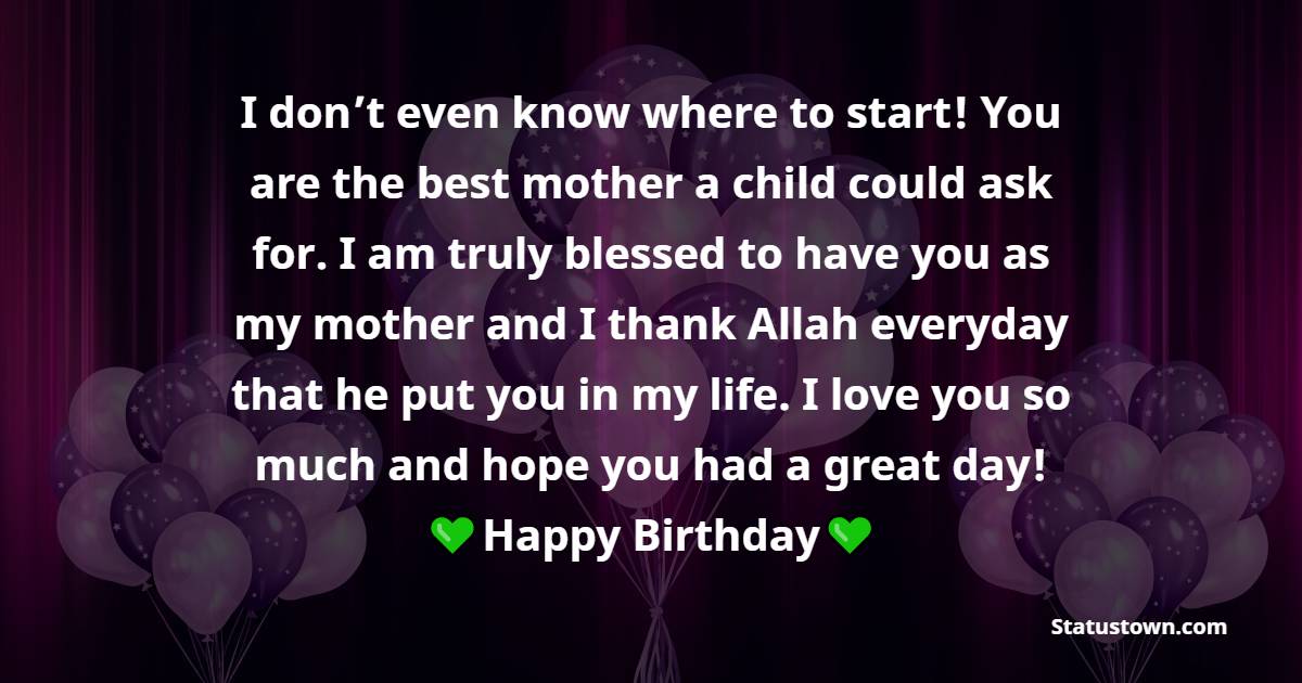 Islamic Birthday Wishes for mom