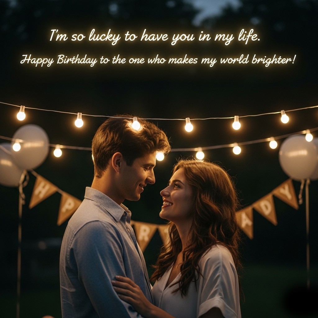 I’m so lucky to have you in my life. Happy Birthday to the one who makes my world brighter!
