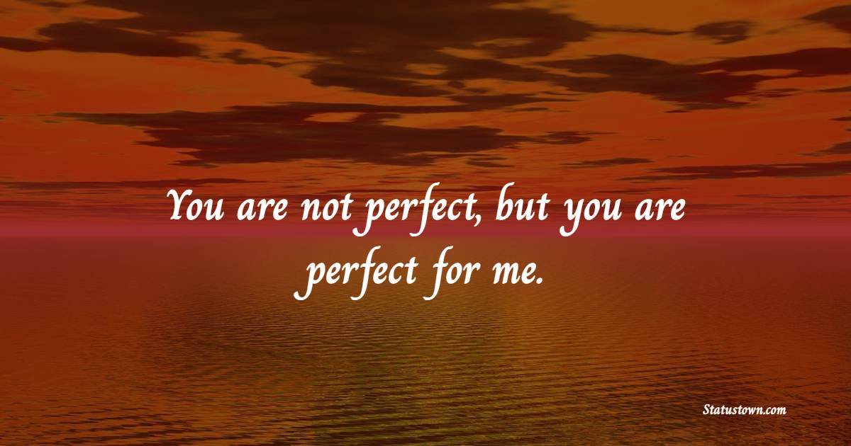 You are not perfect, but you are perfect for me. - Daily Positive Quotes 