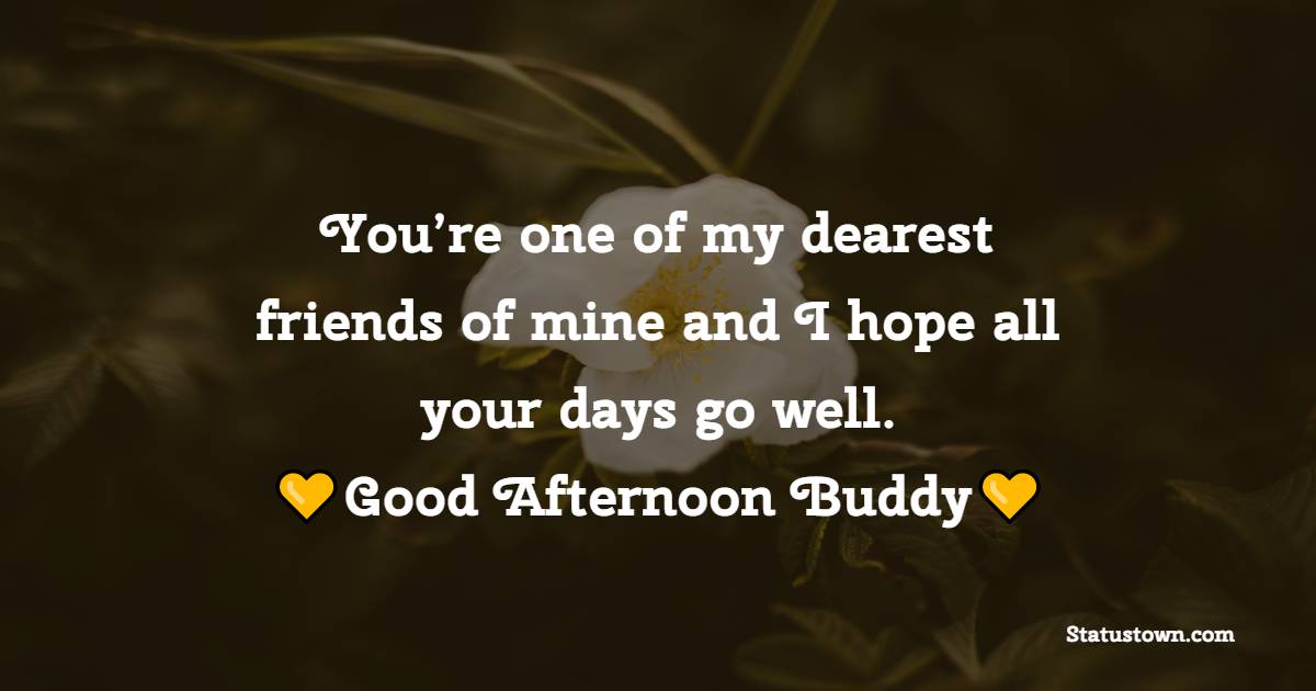 You’re one of my dearest friends of mine and I hope all your days go well. Good afternoon, buddy. - Good Afternoon Messages