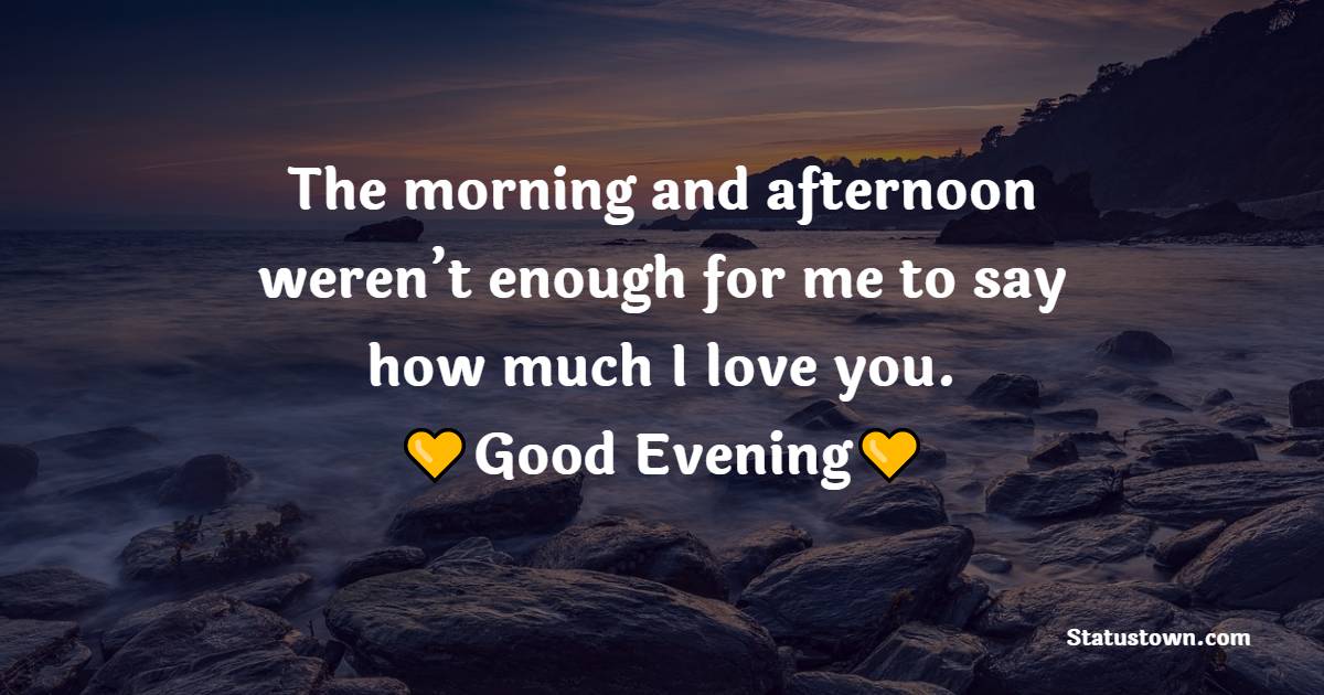 The morning and afternoon weren’t enough for me to say how much I love you. Good evening