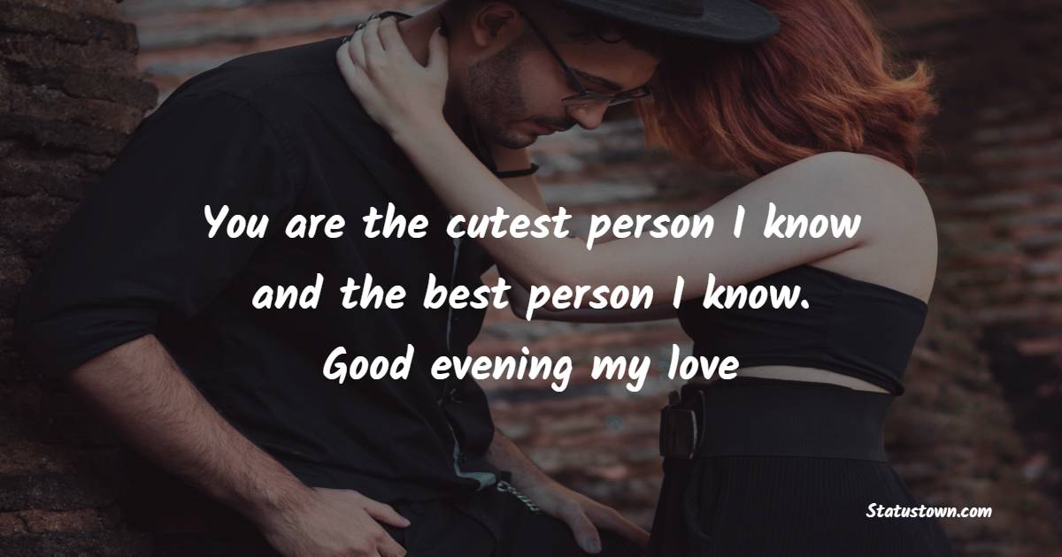 You are the cutest person I know and the best person I know. Good evening my love - Good Evening Messages For Boyfriend