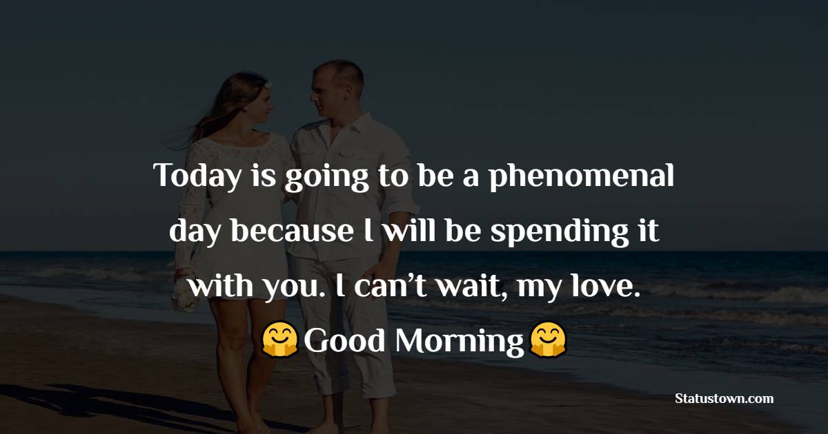 Today is going to be a phenomenal day because I will be spending it with you. I can’t wait, my love. Good morning. See you in a bit! - Good Morning Messages For Boyfriend