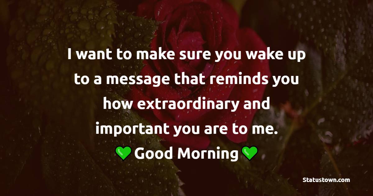 I want to make sure you wake up to a message that reminds you how extraordinary and important you are to me. Good morning, handsome! - Good Morning Messages For Boyfriend