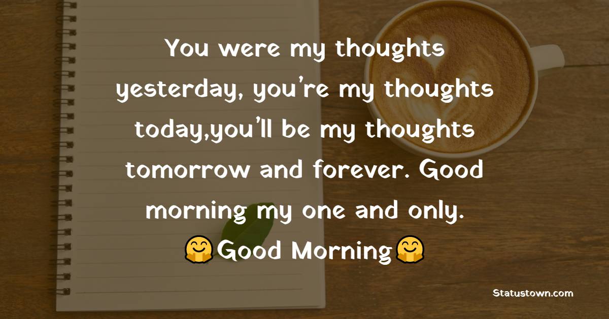 You were my thoughts yesterday; you’re my thoughts today; you’ll be my thoughts tomorrow and forever. Good morning my one and only. - Good Morning Messages For Boyfriend 