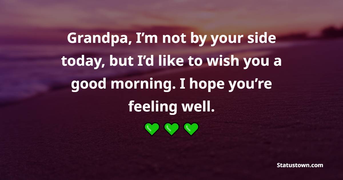 Grandpa, I’m not by your side today, but I’d like to wish you a good morning. I hope you’re feeling well. - Good Morning Messages for Grandfather
 