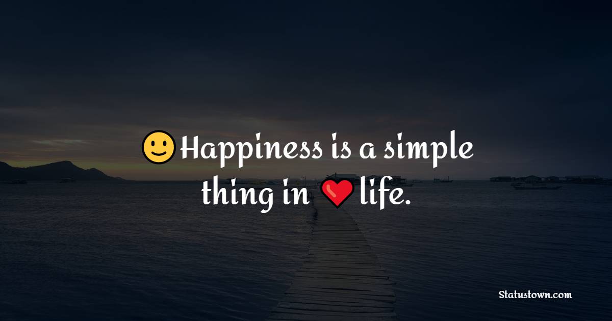 Happiness is a simple thing in life.
