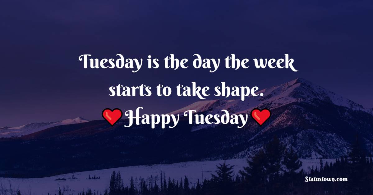 Tuesday is the day the week starts to take shape. - Happy Tuesday Messages 