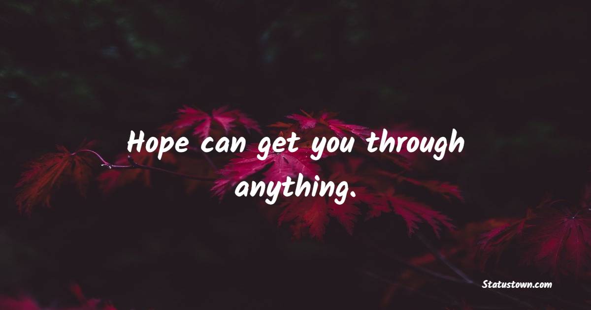 Hope can get you through anything. - Hope Quotes 